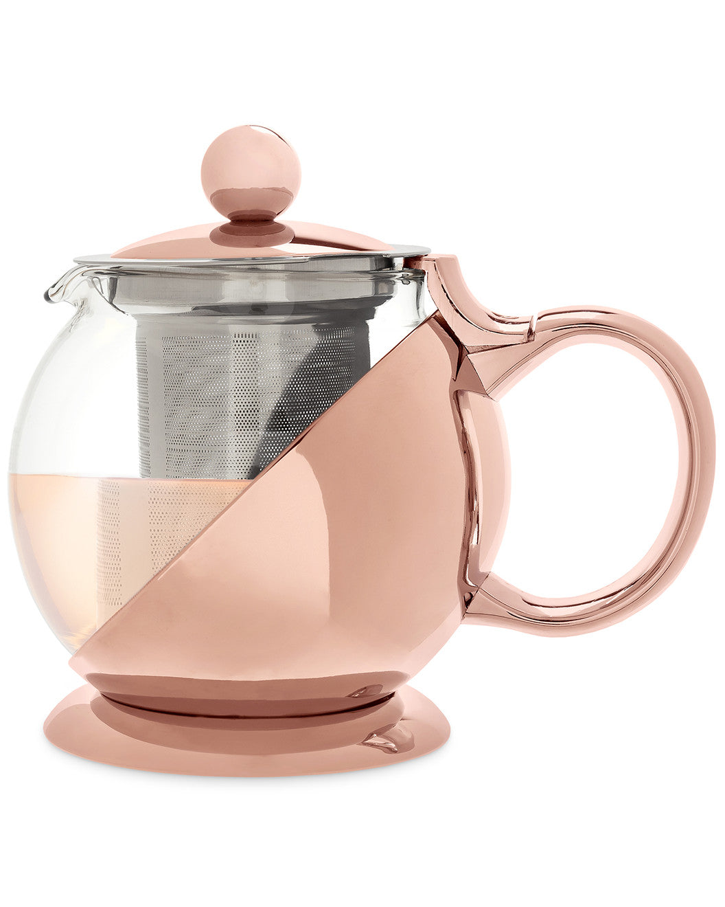 Shelby Glass and Rose Gold Wrapped Tea Pot - 24oz