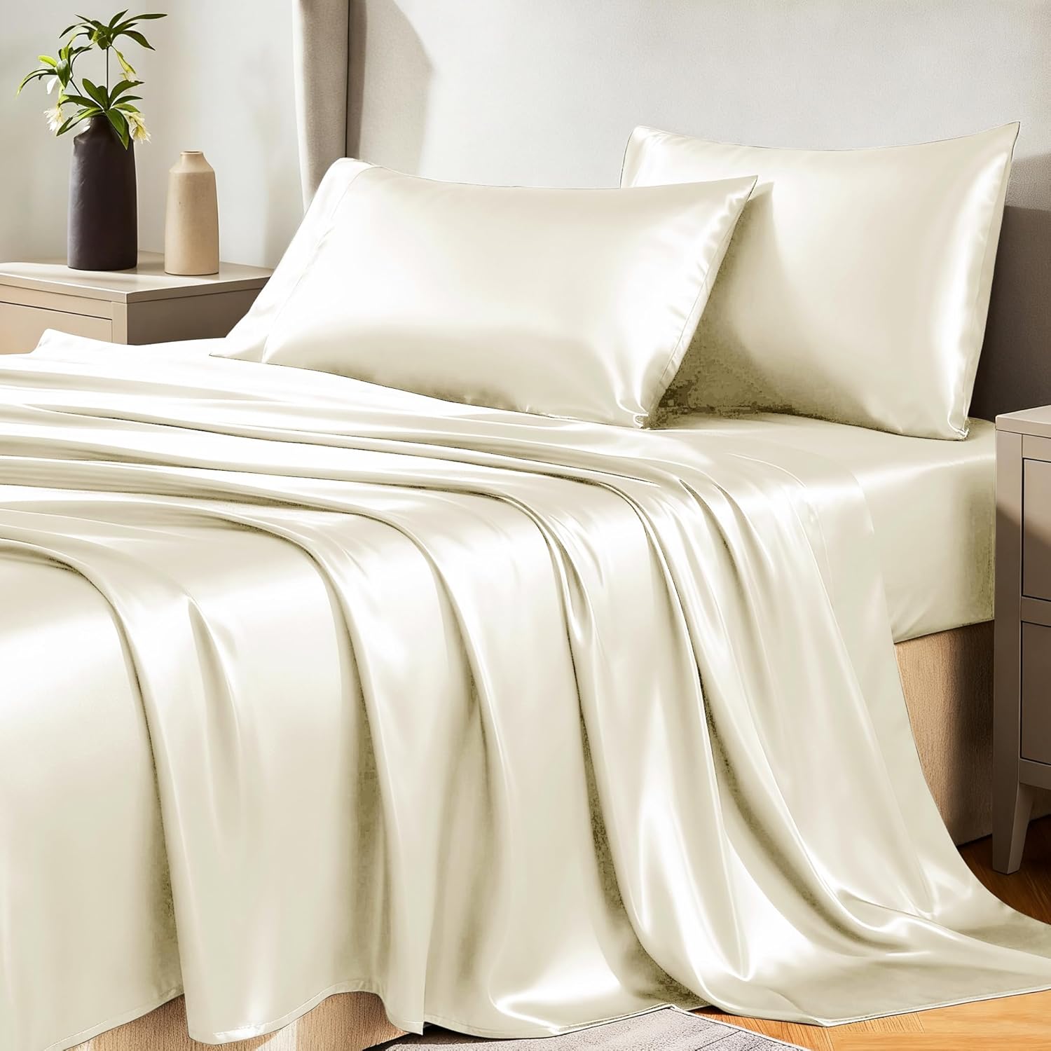 Bibb Satin Sheet Set 4 - Piece Queen Size
